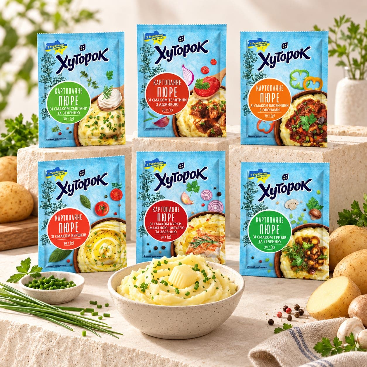 Puré de papa instantáneo Khutorok